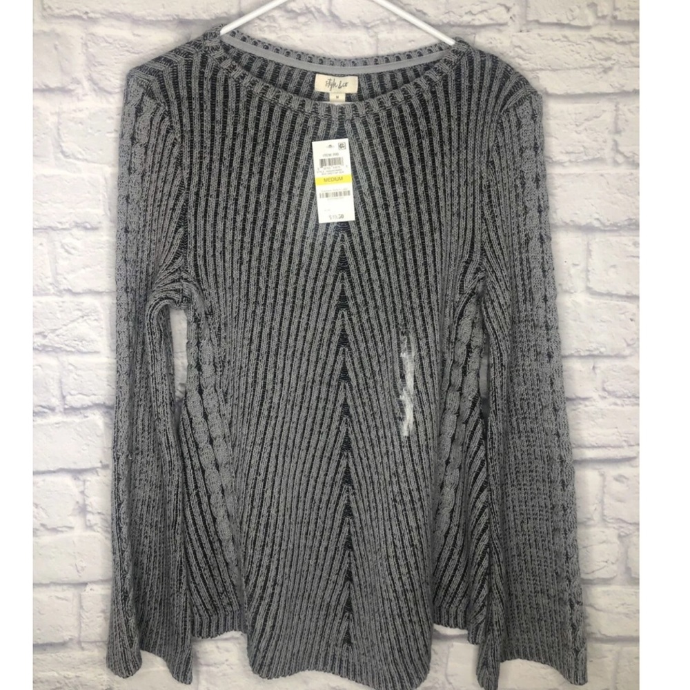 Style & Co Women's Ribbed Bell Sleeve Sweater